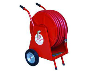 FIRE HOSE REEL IS COMPRISED OF A WHEEL
